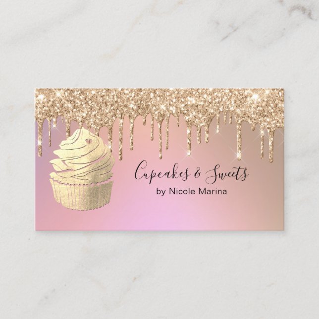Carte De Visite Luxe Faux Rose Gold Parties scintillant Drives Cup (Devant)