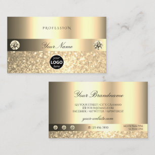 Carte De Visite Luxe Glam Parties scintillant chimmery avec logo o