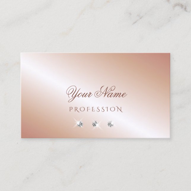 Carte De Visite Luxe Glam Rose Gold Sparkling Diamonds Luxuriant (Devant)