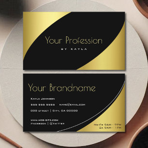 Carte De Visite Luxe Gold et Black Style élégant professionnel