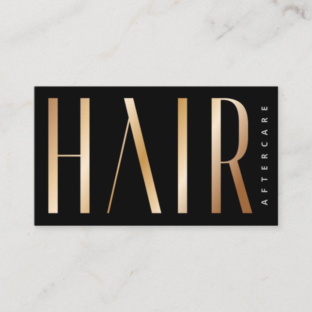 Carte De Visite Luxe Gold Simple Prolongations de cheveux après la (Devant)