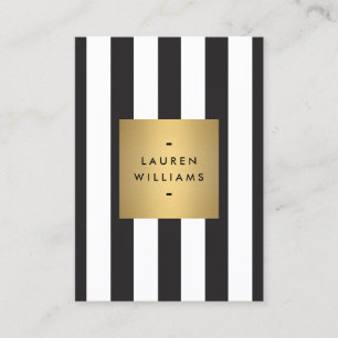 Carte De Visite Luxe Gras Gras Bandes Bandes Noires et Blances Bac