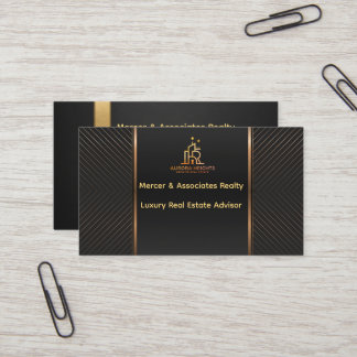 Carte de visite Luxe Immobilier Or Noir