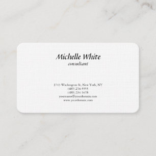 Carte De Visite Luxe Linge de qualité supérieure Noir & blanc Plat