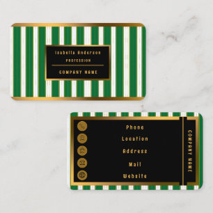 Carte De Visite Luxe Linge Moderne Green Gold Texture Collection