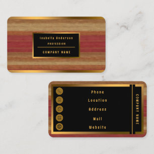 Carte De Visite Luxe Linge tendance Burgundy Gold Collection