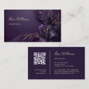 Carte de visite Luxe Lys Violets