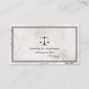 Carte De Visite Luxe Marble Attorney Justice Scale Professional