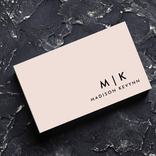 Carte De Visite Luxe Mini Monogramme Rose Clair Chic
