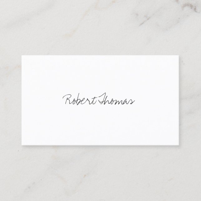 CARTE DE VISITE LUXE MINIMALISME TEXTE ÉCRIT SUR BLANC (Devant)