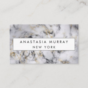 Carte De Visite Luxe minimaliste moderne gris noir et Marbre blanc