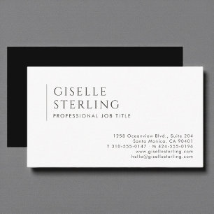 Carte De Visite Luxe Minimaliste Moderne Professionnel Noir Blanc