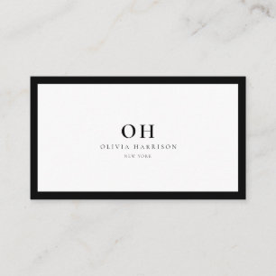 Carte De Visite Luxe minimaliste noir et blanc