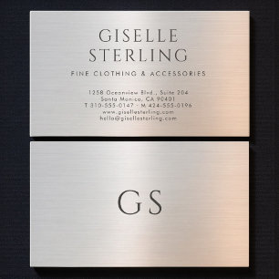 Carte De Visite Luxe Minimaliste Vêtements de Boutique Métallisé