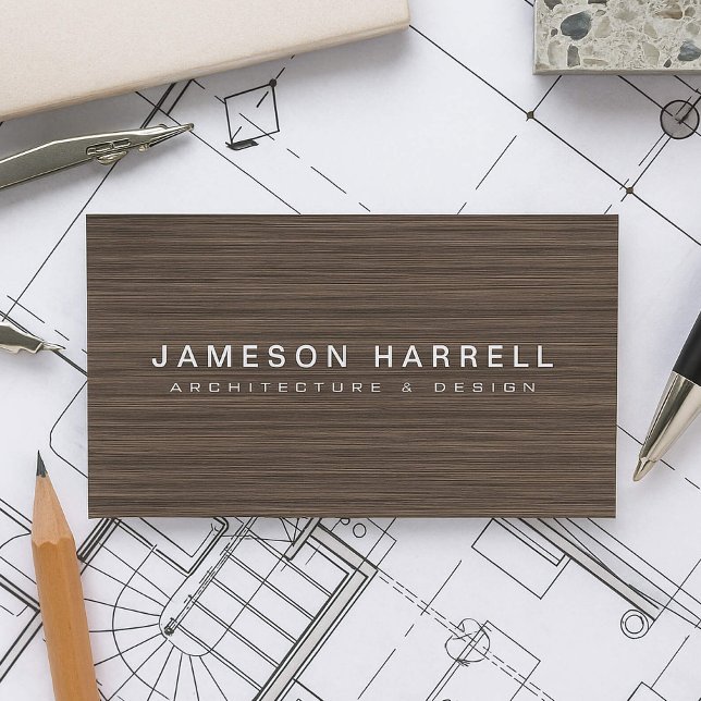Carte De Visite Luxe Moderne Architecte En Bois, Concepteur De Meu (Créateur téléchargé)
