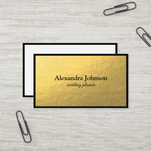 Carte De Visite Luxe moderne chic blanc et or