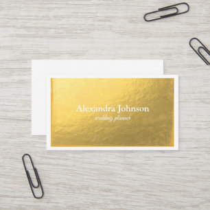 Carte De Visite Luxe moderne chic blanc et or