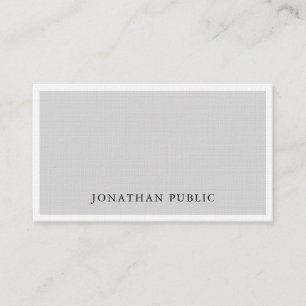 Carte De Visite Luxe moderne minimaliste élégant de blanc gris d