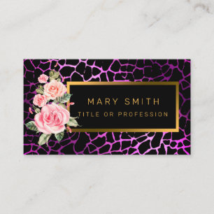 Carte De Visite Luxe Moderne Tigre Floral Ajouter Votre Texte