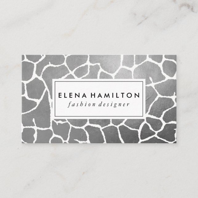 Carte De Visite Luxe Motif Silver (Devant)