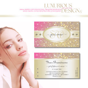 Carte De Visite Luxe or rose violet Parties scintillant Diamonds M