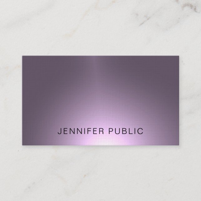 Carte De Visite Luxe pourpre élégant brillant professionnel (Devant)