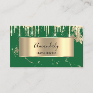 Carte De Visite Luxe professionnel Gold Royal Marble Green