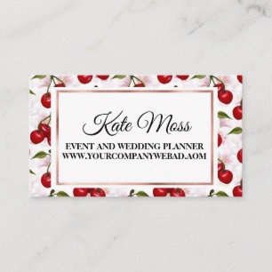 Carte De Visite Luxe Rose Gold Cherry Blossom