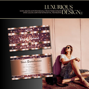 Carte De Visite Luxe Rose Gold Parties scintillant Étoiles Étoiles