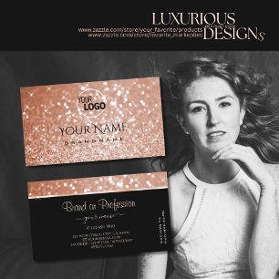 Carte De Visite Luxe Rose Gold Parties scintillant Luminous Stars 