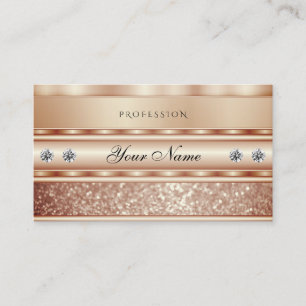 Carte De Visite Luxe Rose or étincelant Parties scintillant Diaman