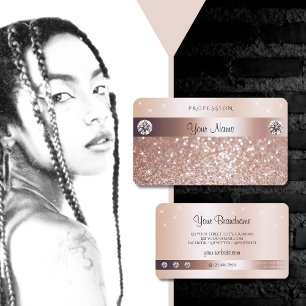 Carte De Visite Luxe Rose Parties scintillant Or Étoiles Étoiles É