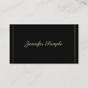 Carte De Visite Luxe simple à la mode d'or de noir élégant de