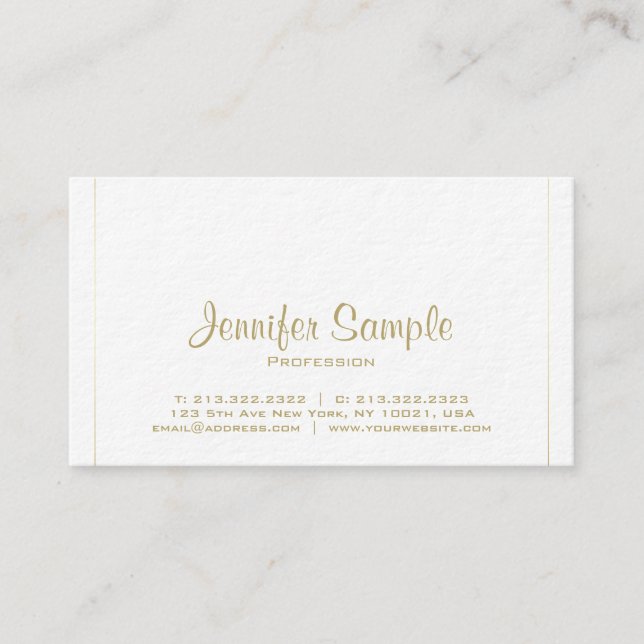 Carte De Visite Luxe simple élégant de manuscrit manuscrit à la (Devant)