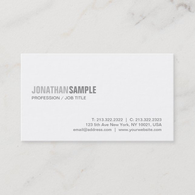Carte De Visite Luxe simple simple graphique moderne élégant à la (Devant)