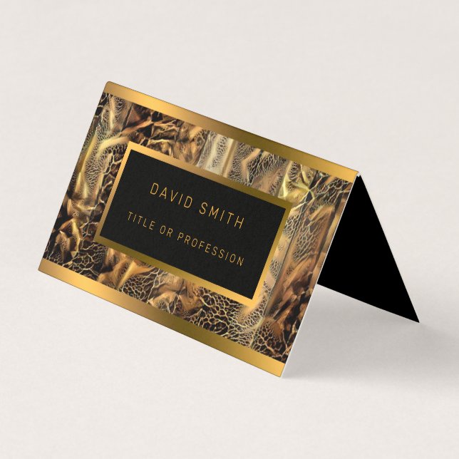 Carte De Visite Luxe Unique Bois Or (Devant)