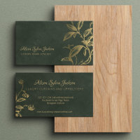 Luxe vert foncé élégant feuillage de feuille d'or