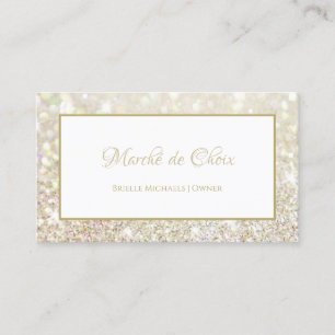 Carte De Visite Luxe White Gold Parties scintillant Elegant Beauty