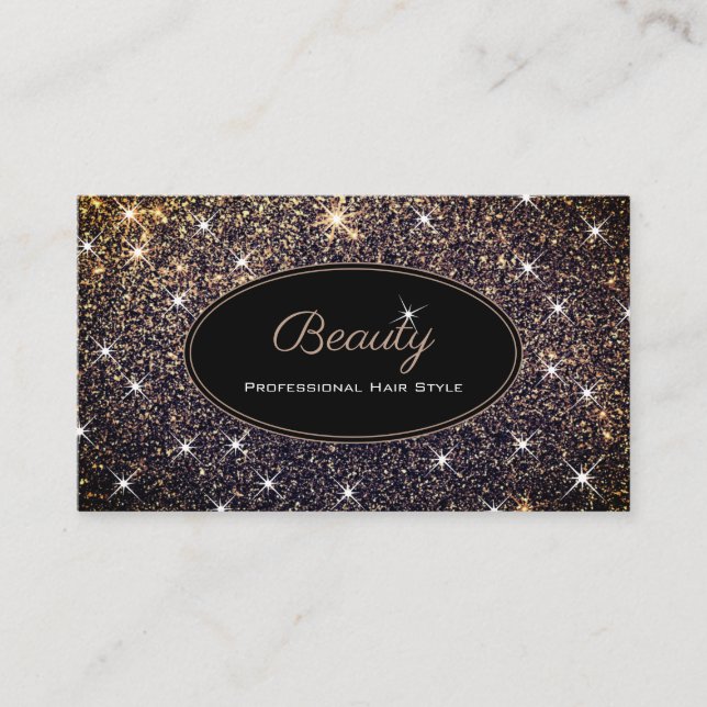 Carte De Visite Luxueuse Parties scintillant d'or Lumineuse Style  (Devant)