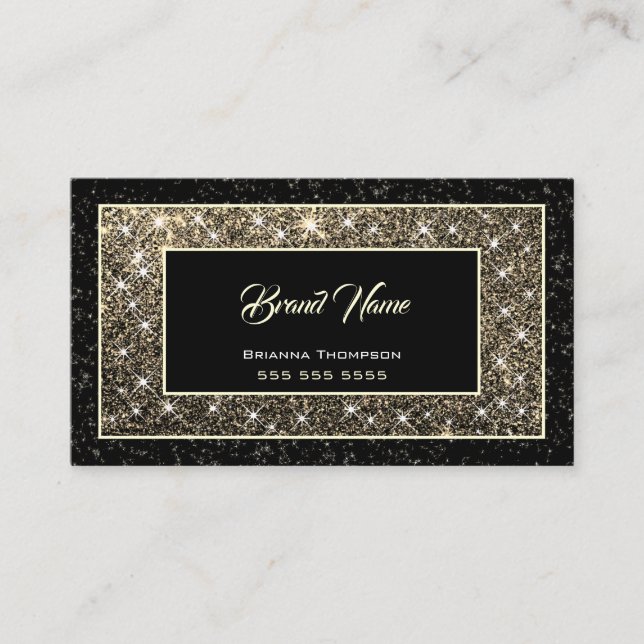 Carte De Visite Luxueuse Parties scintillant Or Étoiles chimmersiv (Devant)