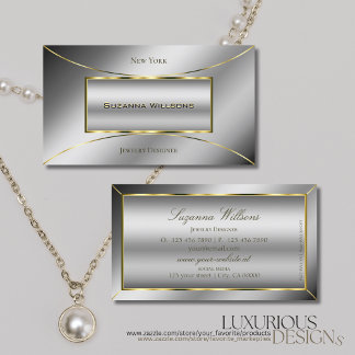 Carte De Visite Luxueux Argent avec Lumineuse Décoration Or Style