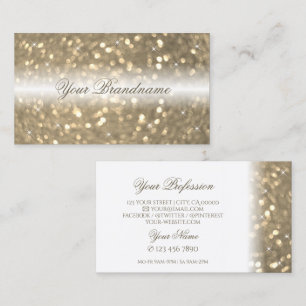 Carte De Visite Luxueux blanc et or Parties scintillant scintillan