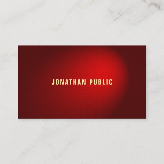 Carte De Visite Luxueux élégant rouge Damask Premium Silk Finish (Devant)