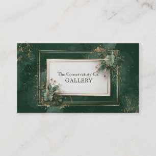 Carte De Visite Luxueux Emerald Green & Gold Foil Botanique
