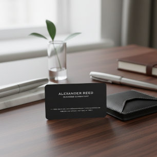 Carte De Visite Luxueux Minimaliste Noir Moderne Professionnel