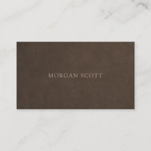 Carte De Visite Luxueux Minimaliste Texture Cuir Brun