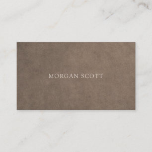 Carte De Visite Luxueux Minimaliste Texture Cuir Neutre