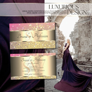 Carte De Visite Luxueux or rose violet Parties scintillant étoile