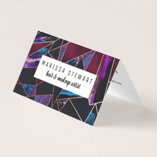 Carte De Visite Luxueux Rose en marbre blanc doré en marbre géom