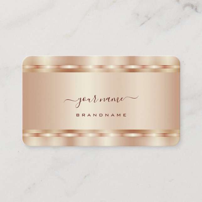 Carte De Visite Luxueux Rose Gold Shimmer Effet Professional (Devant)